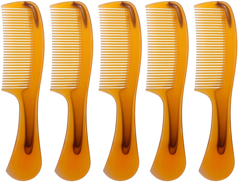 LBY Hair Comb 5Pack 16 cm63 Round Handle Comb Hair Care Comb Plastic Yellow