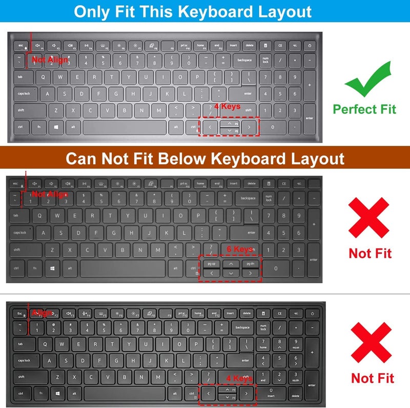 Raya Silicone Keyboard Skin Cover for Dell Inspiron 15 ( 3520 3530 3535 ) Dell Vostro 15 ( 3510 3520 3525 3530 3535 ) & Dell Vostro 16 ( 5620 5630 5635 ) Laptops (Transparent) - Image 2