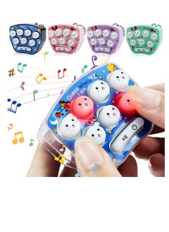 SYOSI 5 Pce Light Up Pop Pro Game Quick Push Game Console Fidget Toys Whack a Mole Puzzle Game Machine Multiple Game Modes Toddler Toys for 3+ Years Black Purple Pink Green Transparent  - Image 1