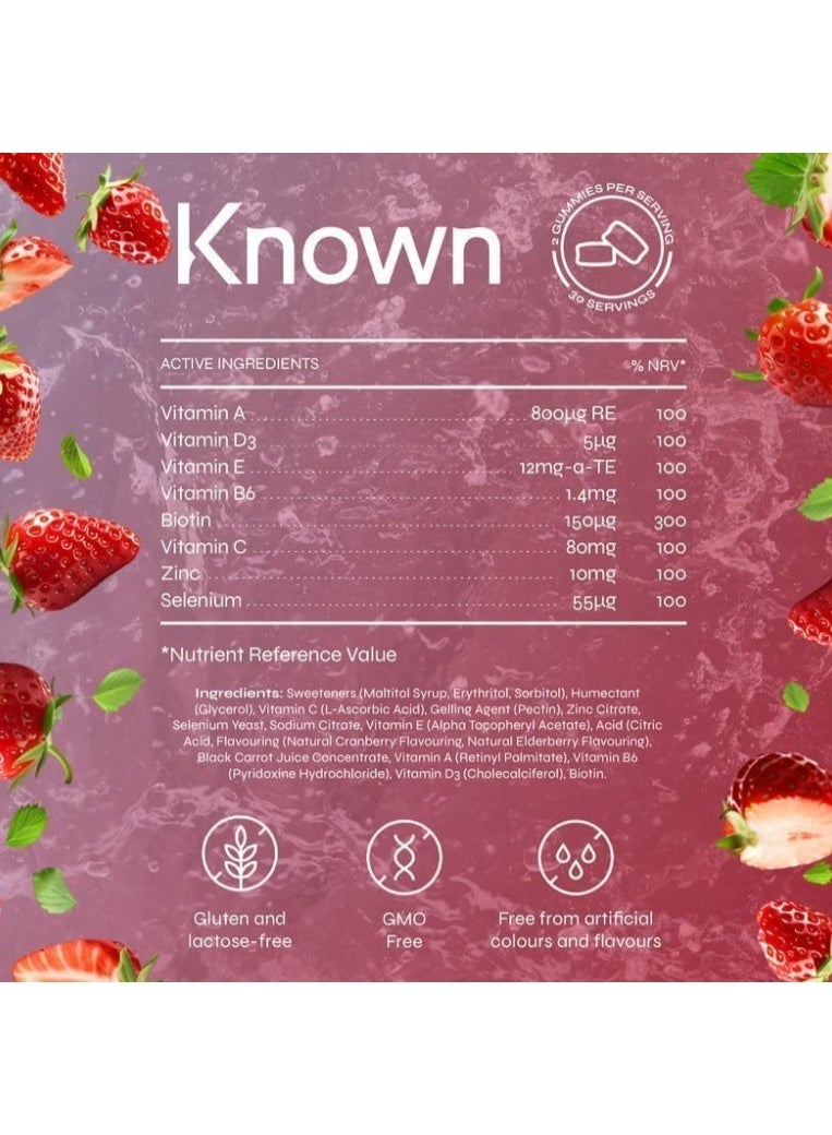 Known Hair Skin Nails Gummies Sugar Free – Biotin Collagen Support Multivitamin - Image 5