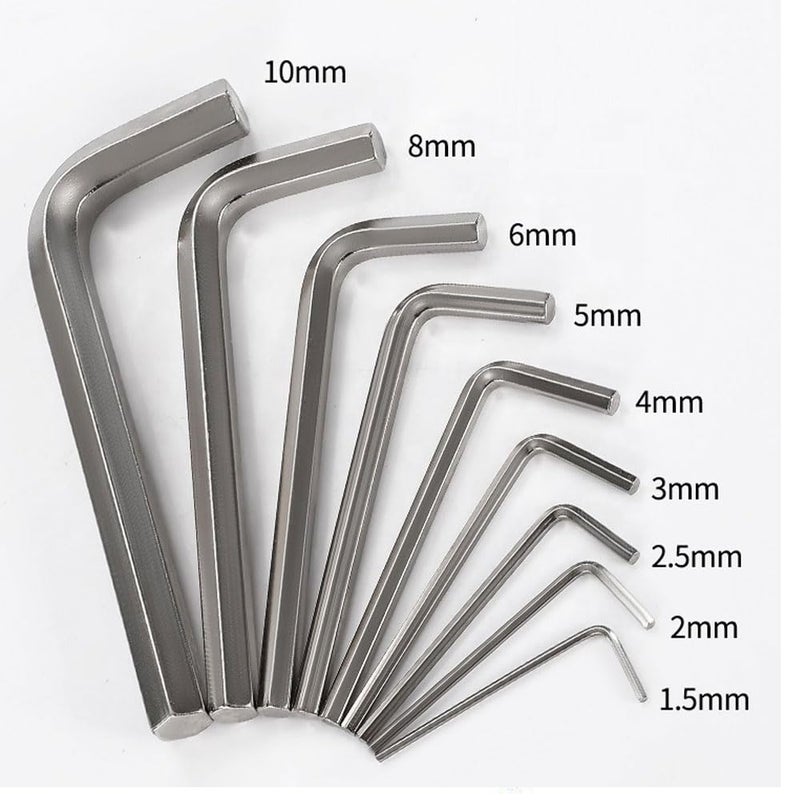 MLD MLD Flat Head Small Allen Key Wrench Set 9Pcs Size 15mm to 6mm L Shape Hex Short Arm Tool Portable Bicycle Allen keys MDKTR105Pack of 1  - Image 5