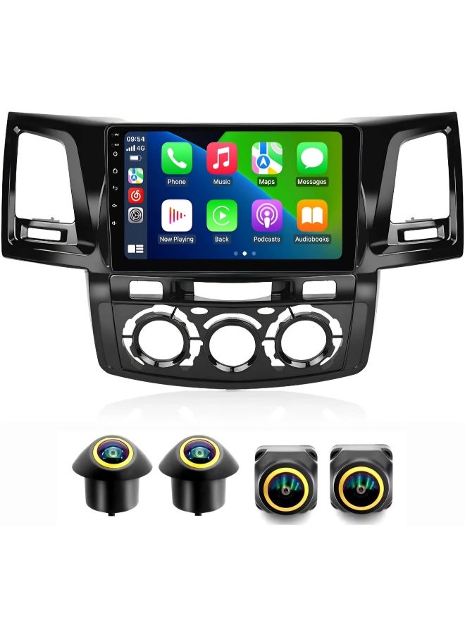 Vierex - Fit Toyota Fortuner Car Stereo Android Screen Hilux 2005-2014 With Apple Carplay Android Auto Wireless WiFi DSP FM&AM Bluetooth AHD Camera Included Fast Interface - Image 1