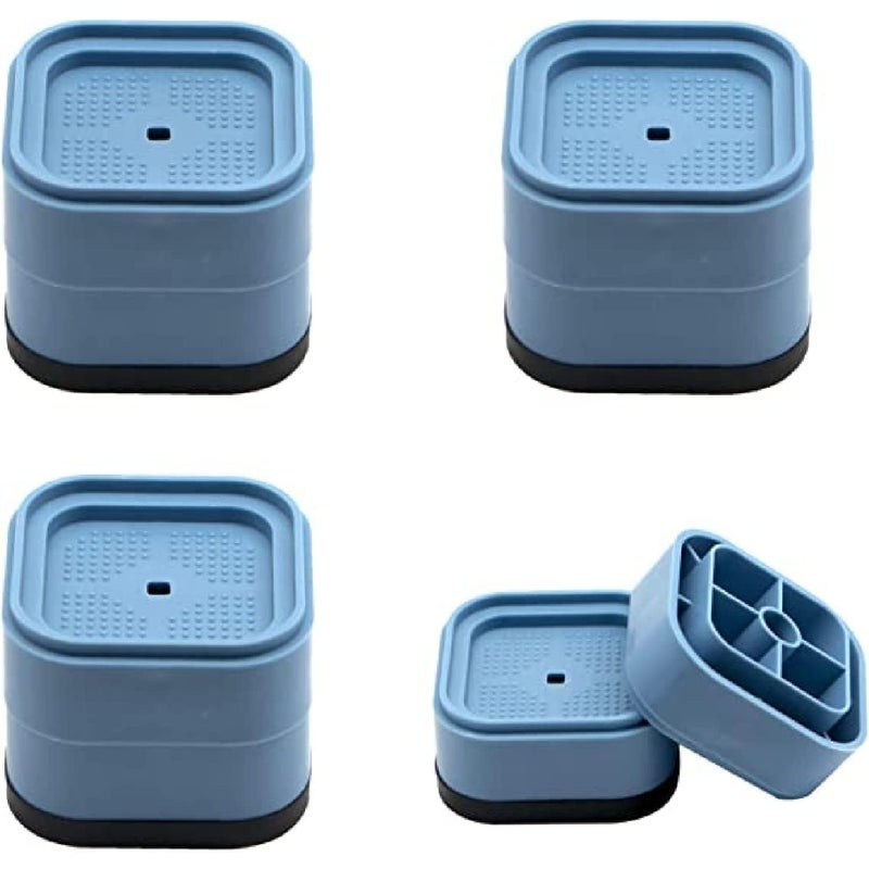 SPOLIK 3-Inch Stackable Bed Risers & Adjustable Furniture Leg Extenders.Anti-Slip, Vibration-Absorbing Beds,Desks, Sofas,Tables,Chairs Refrigerators Noise Cancelling,Washing Machine Pads (Pack of 4) - Image 1