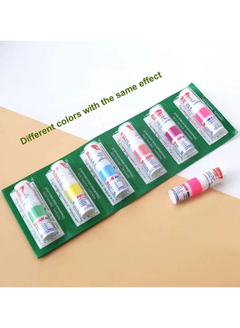 POY SIAN 6-PCS Thai Menthol Aromatherapy Nasal Inhaler, Natural Herbal Remedy，Improves Concentration And Provides A Refreshing Cooling Sensation  - Image 1