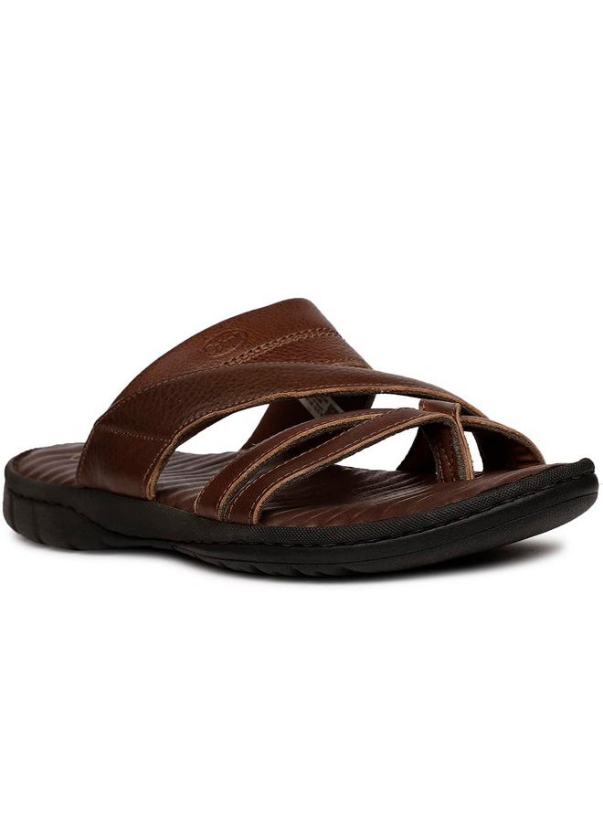 Scholl - Scholl Men's NW ERIC TOERING Toe Ring Slippers (8744145_BROWN_7 UK) - Image 1