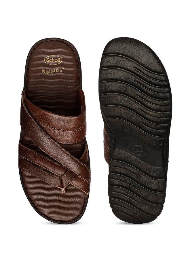 Scholl - Scholl Men's NW ERIC TOERING Toe Ring Slippers (8744145_BROWN_7 UK) - Image 1