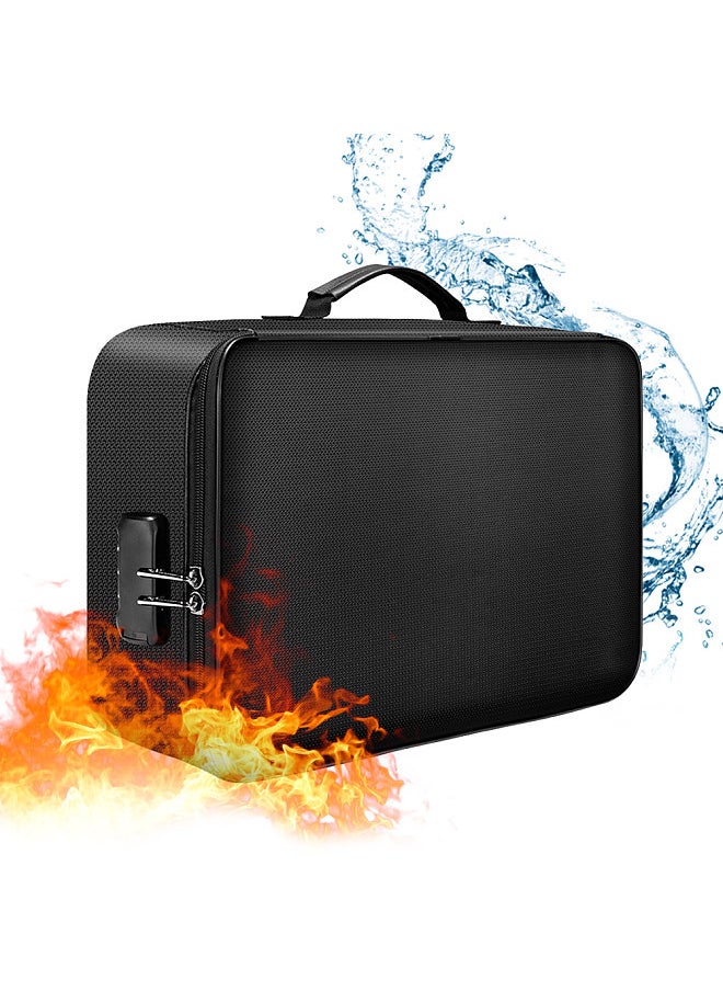 Generic Multifunctional Multi-Layer Document Bag, Large Capacity Fireproof Waterproof File Certificate Storage Bag, with Password Lock  - Image 5