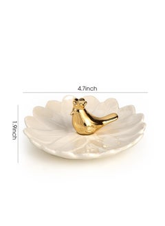 Small Ceramic Jewelry Tray with Gold Bird, Elegant Trinket Dish for Rings, Earrings, Necklaces, Bracelets, Ideal for Entryway, Dresser Decor, Gift for Women and Girls - pzsku/ZD33A107443F93DFC8F22Z/45/_/1702620913/3b7f61d3-8e59-4b59-ac56-c1a03810d93b