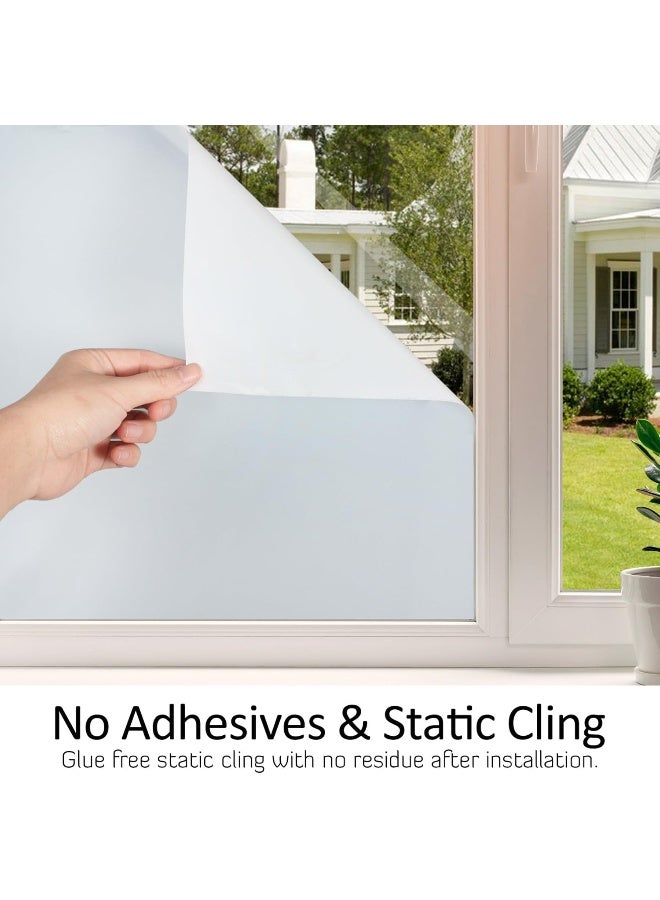 Home Trove Hidbea Frosted Window Privacy Film Heat Control Uv Blocking, Static Cling Non-Adhesive Reusable Door Coverings For Bathroom Home Office - Image 5