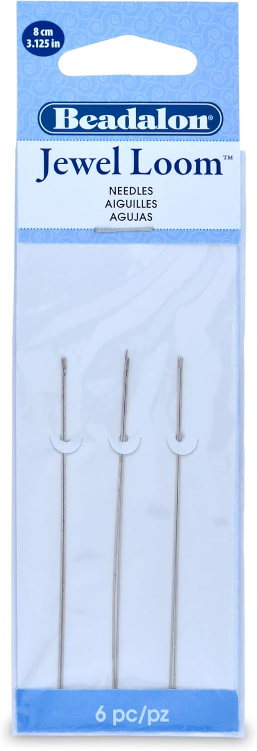 701S500 Beadalon 6Piece Jewel Loom Needles Set 3125InchSilver