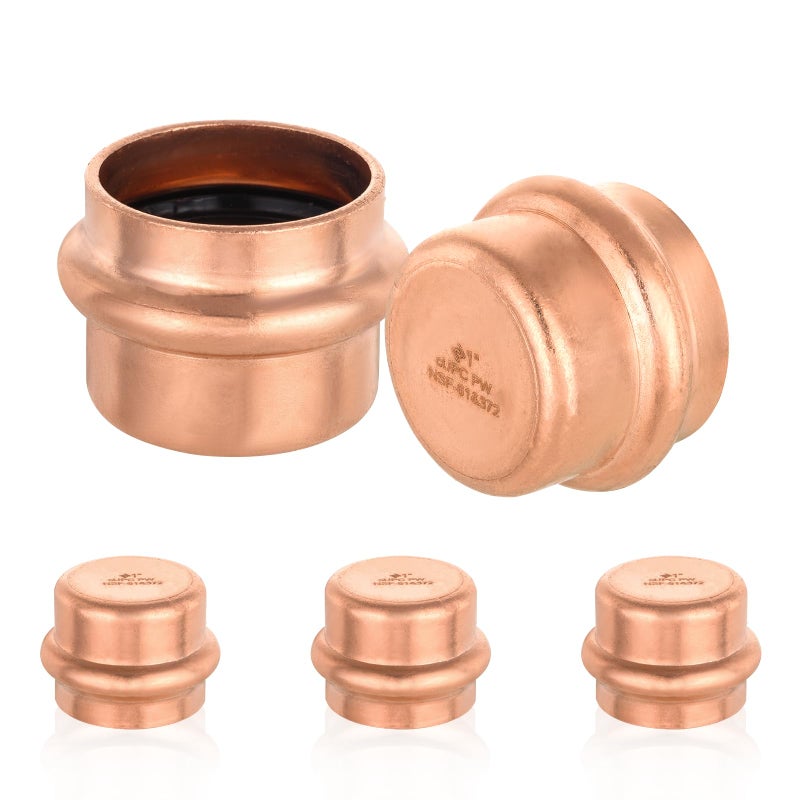 HeSun 5Pack HeSun Copper Press End CapPlug 1 Pressure Fittings Press Fit for Copper Tube ConnectionPRESS021 - Image 2
