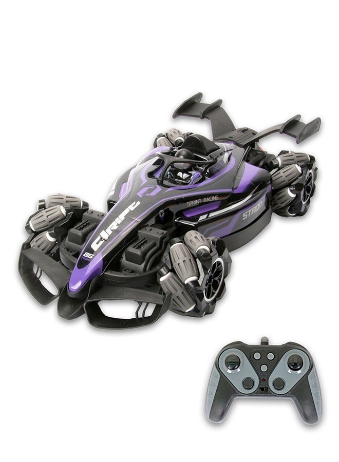 Gearbox Spray R/C Stunt Car with Lights, Music, and Spray - 2.4G Remote Control Included, Unisex, Purple - Image 2