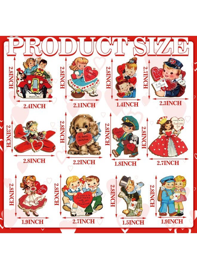 BBTO 36 Pcs Valentine's Day Wood Ornaments Heart Ornaments Valentine's Day Hanging Red Cafe Coffee Heart Wood Cutouts Decoration for Home Coffee Bar - Image 3