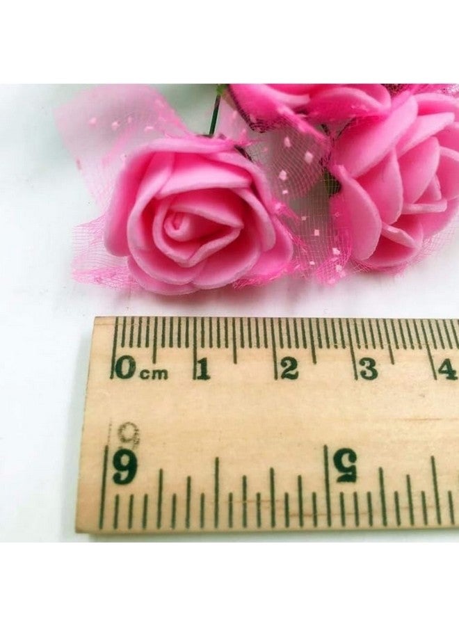 Elegance 144 Pcs Artificial Flower For Valentine'S & Diy Mini Small Artificial Floral Fake Foam Rose For Crafts, Festival, Home Decoration, Pooja Room Decorations (Red) - Image 3