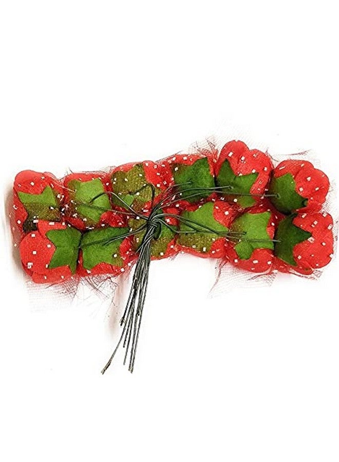 Elegance 144 Pcs Artificial Flower For Valentine'S & Diy Mini Small Artificial Floral Fake Foam Rose For Crafts, Festival, Home Decoration, Pooja Room Decorations (Red) - Image 2