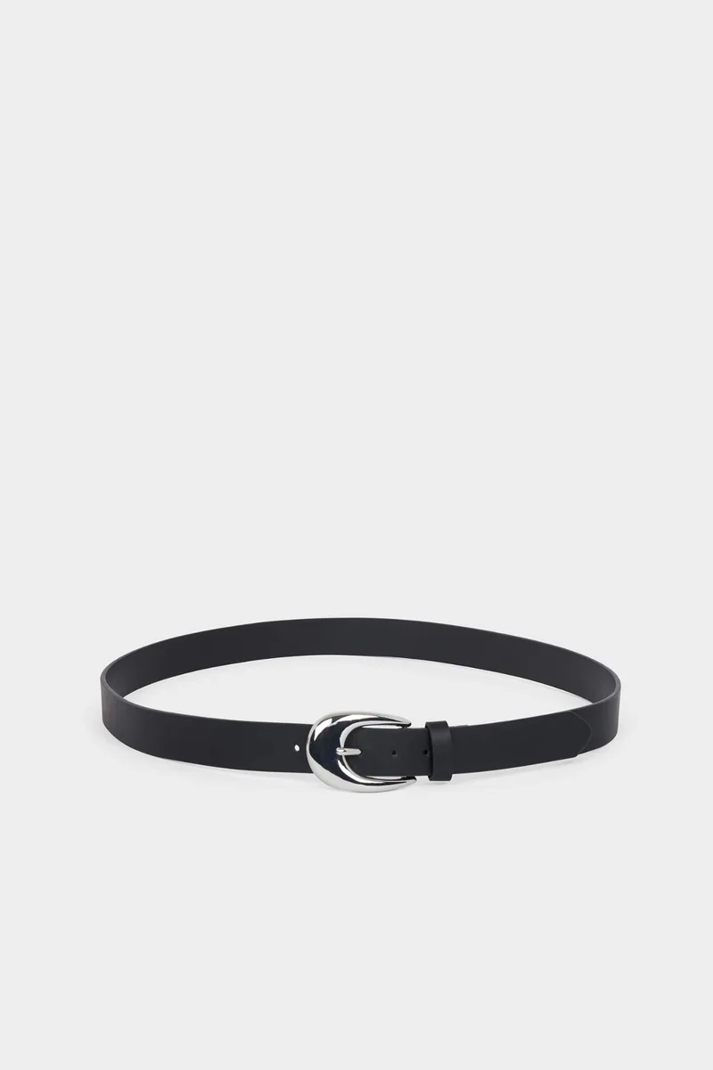 Defacto Woman Oval Buckle Faux Leather