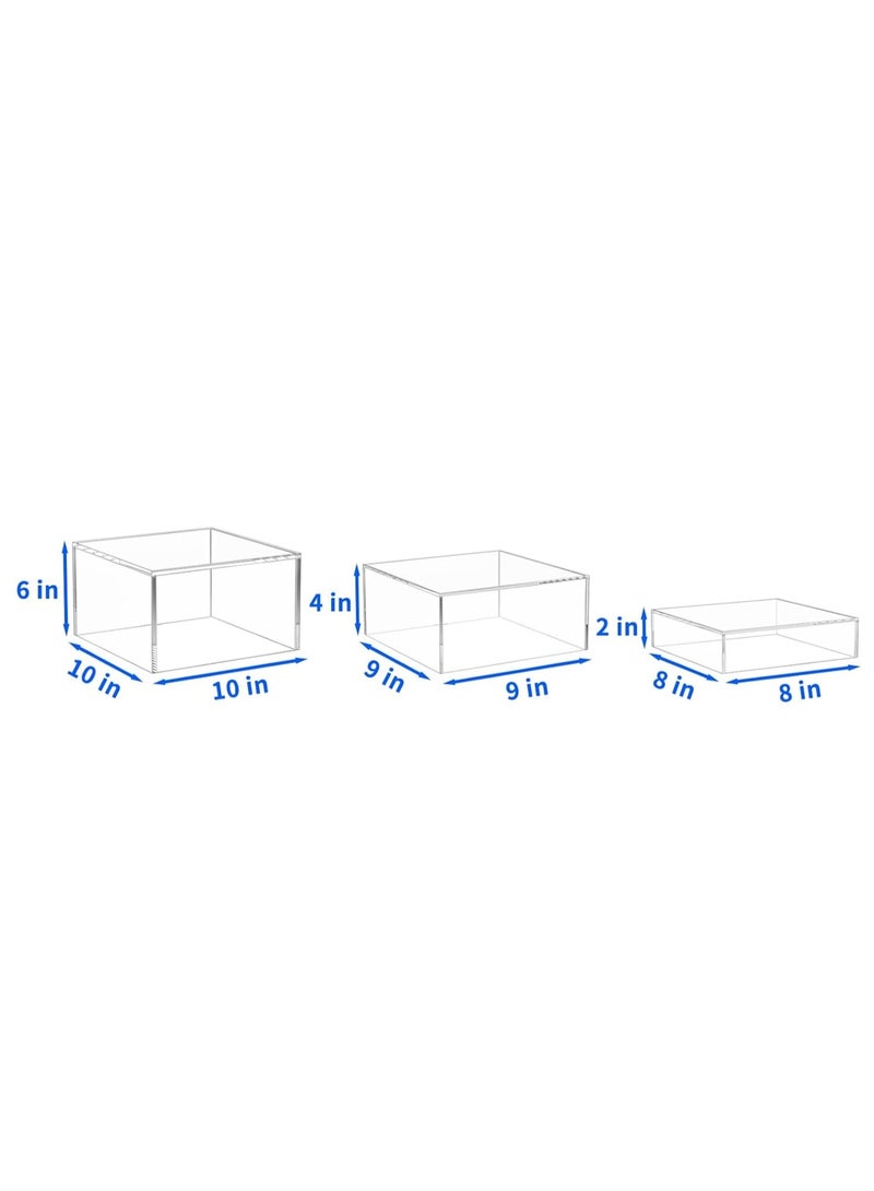 TPGP Buffet Risers, 6PCS Acrylic Food Display Stands for Parties - Clear Cube Nesting Risers with Hollow Bottoms (8"x9"x10") - Image 5