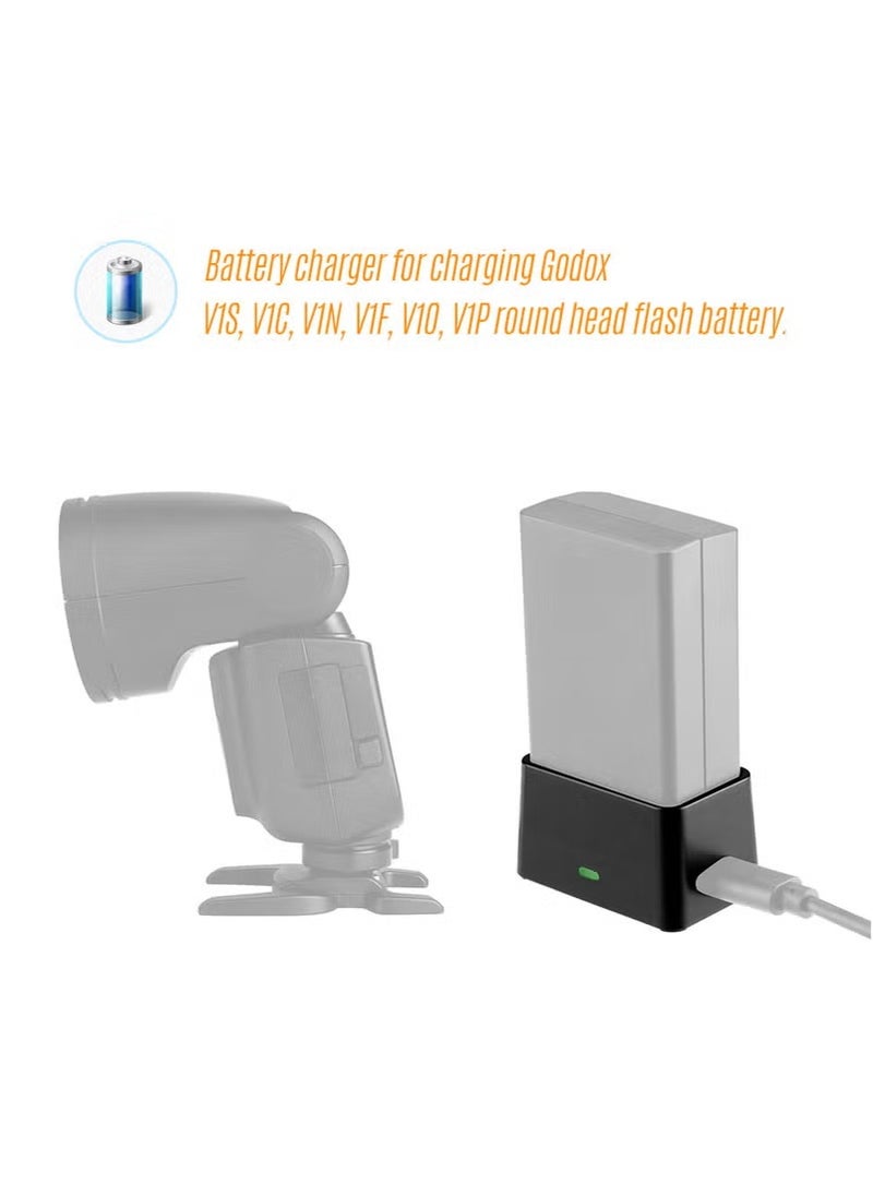 Godox - VC26 USB Battery Charger DC 5V Input DC 8.4V Output for Charging Godox V1S V1C V1N V1F V1O V1P Round Head Flash Battery - Image 1