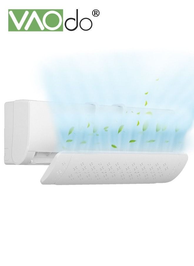 VAOdo Air Conditioner Wind Deflector Baffle Shield Hole-Free Retractable Air Conditioner Baffle Air Conditioner Accessory Thick Material Easy Installation White  - Image 1