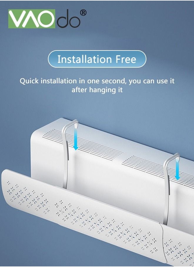 VAOdo Air Conditioner Wind Deflector Baffle Shield Hole-Free Retractable Air Conditioner Baffle Air Conditioner Accessory Thick Material Easy Installation White  - Image 5