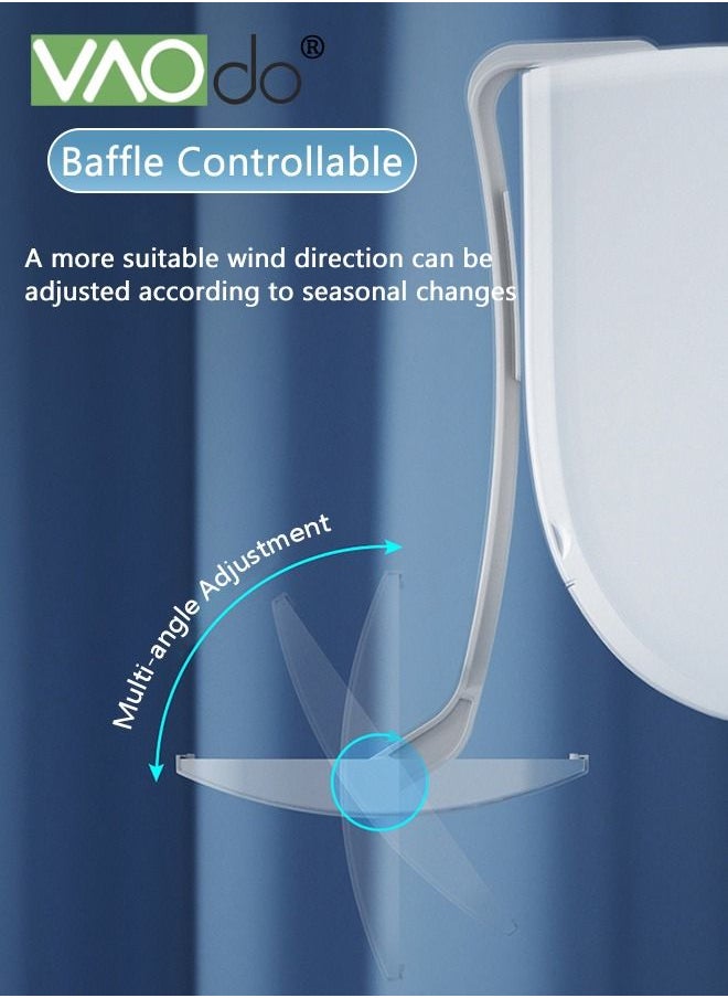 VAOdo Air Conditioner Wind Deflector Baffle Shield Hole-Free Retractable Air Conditioner Baffle Air Conditioner Accessory Thick Material Easy Installation White  - Image 4