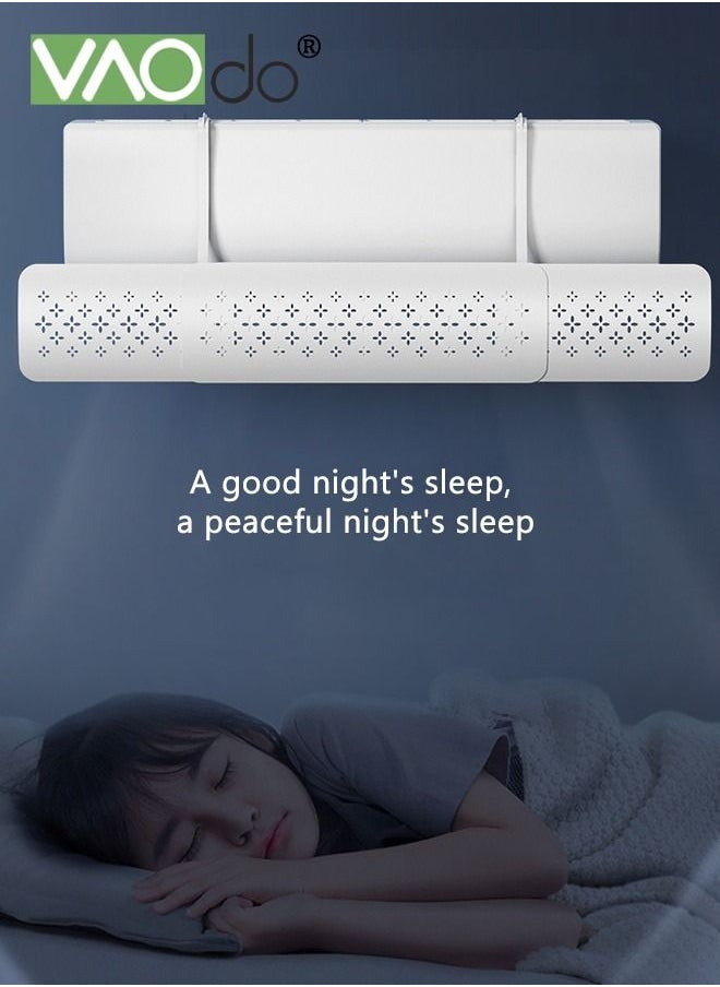 VAOdo - Air Conditioner Wind Deflector Baffle Shield Hole-Free Retractable Air Conditioner Baffle Air Conditioner Accessory Thick Material Easy Installation White - Image 1