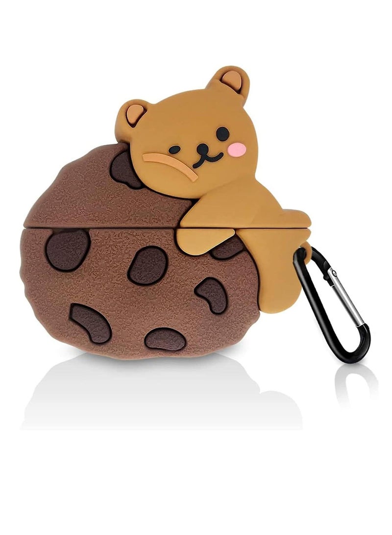 Compatible for AirPods 4 Generation Case Cover with Keychain, Soft Silicone Skin Case Cover Full Protective (Only Silicone Cover) (Cookies) - Image 1