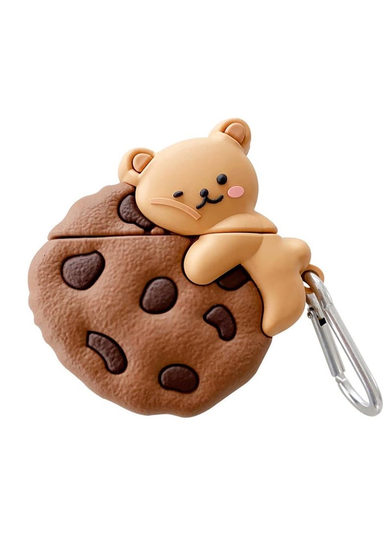 Compatible for AirPods 4 Generation Case Cover with Keychain, Soft Silicone Skin Case Cover Full Protective (Only Silicone Cover) (Cookies) - Image 2