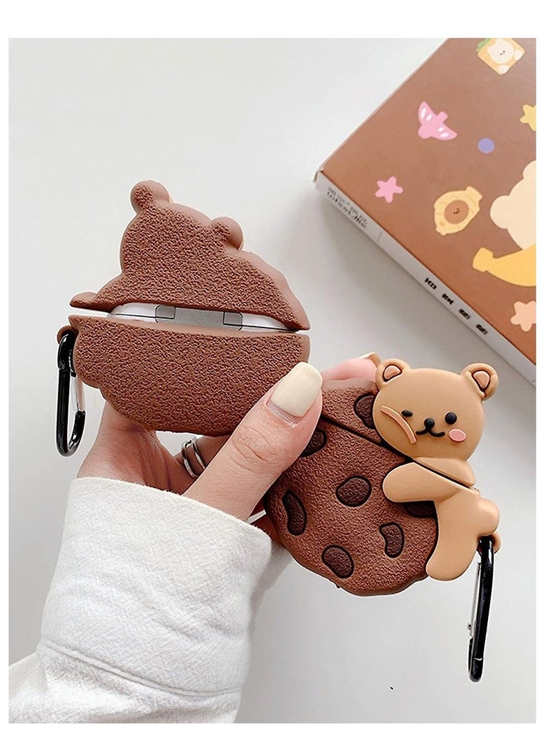 Compatible for AirPods 4 Generation Case Cover with Keychain, Soft Silicone Skin Case Cover Full Protective (Only Silicone Cover) (Cookies) - Image 4
