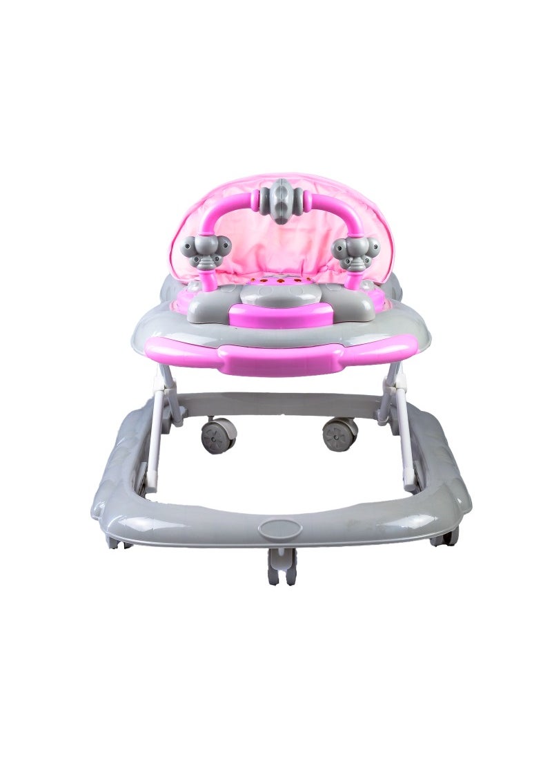 molody Adjustable Foldable Baby Walker with Activity Center – 2-in-1 Sit-to-Stand Push Walker for Toddlers and Babies (6 Months+), Lightweight with Removable Tray, Music, and Safety Brakes – Ideal for Learning to Walk-Pink  - Image 2