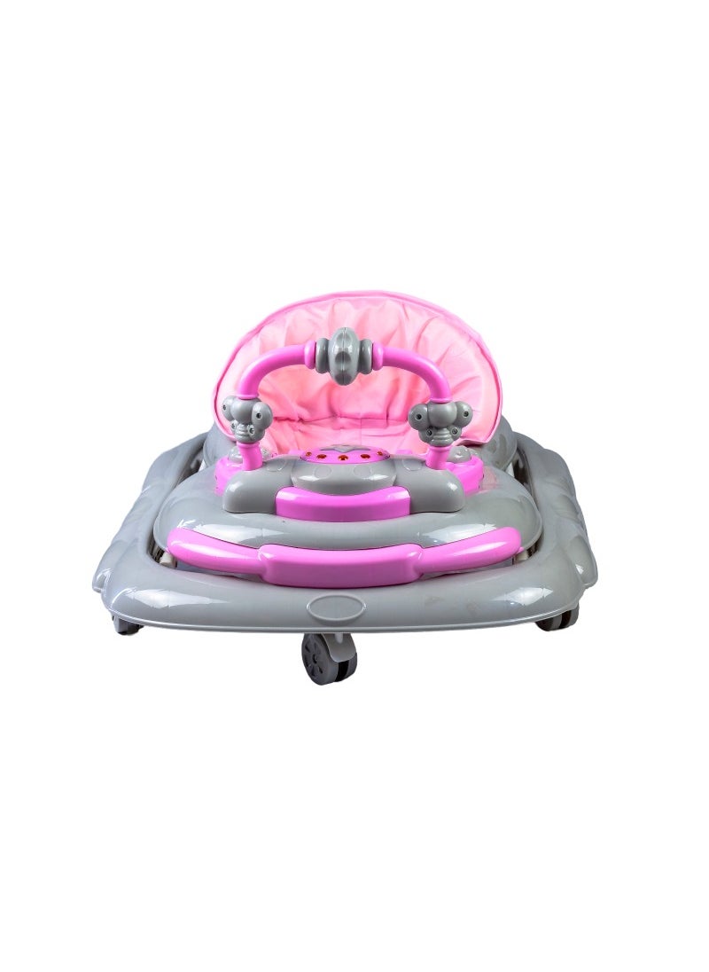 molody Adjustable Foldable Baby Walker with Activity Center – 2-in-1 Sit-to-Stand Push Walker for Toddlers and Babies (6 Months+), Lightweight with Removable Tray, Music, and Safety Brakes – Ideal for Learning to Walk-Pink  - Image 5