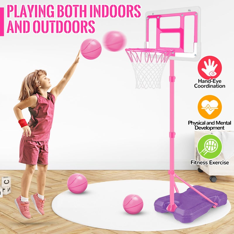 GMAOPHY Kids Basketball Hoop Adjustable Height 3.5FT-6.2FT, Indoor Outdoor Toddler Basketball Hoop with LED Scoreboard, Boys Basketball Toy for 3 4 5 6 7 8 Years Gift, Portable Basketball Goals Sport Game - Image 5