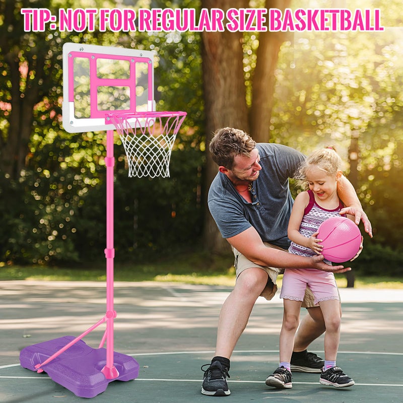 GMAOPHY Kids Basketball Hoop Adjustable Height 3.5FT-6.2FT, Indoor Outdoor Toddler Basketball Hoop with LED Scoreboard, Boys Basketball Toy for 3 4 5 6 7 8 Years Gift, Portable Basketball Goals Sport Game - Image 4