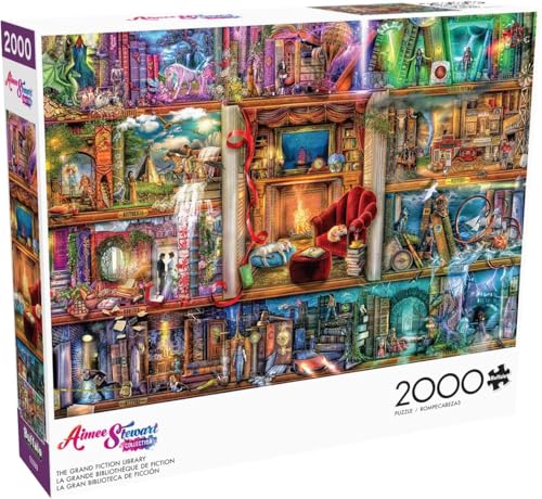 Buffalo Games Aimee Stewart The Grand Fiction Library 2000 Piece Jigsaw Puzzle for Adults Challenging Puzzle Perfect for Game Nights Finished Size is 3850 x 2650 - Image 1