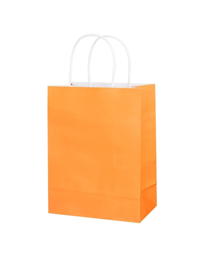 ECVV ECVV Gift Bags 12 Pieces Set Eco-Friendly Paper Bags With Handles Bulk Paper Bags Shopping Bags Kraft Bags Retail Bags Party Bags (ORANGE, 21 * 15 * 8 Cm) - Image 1