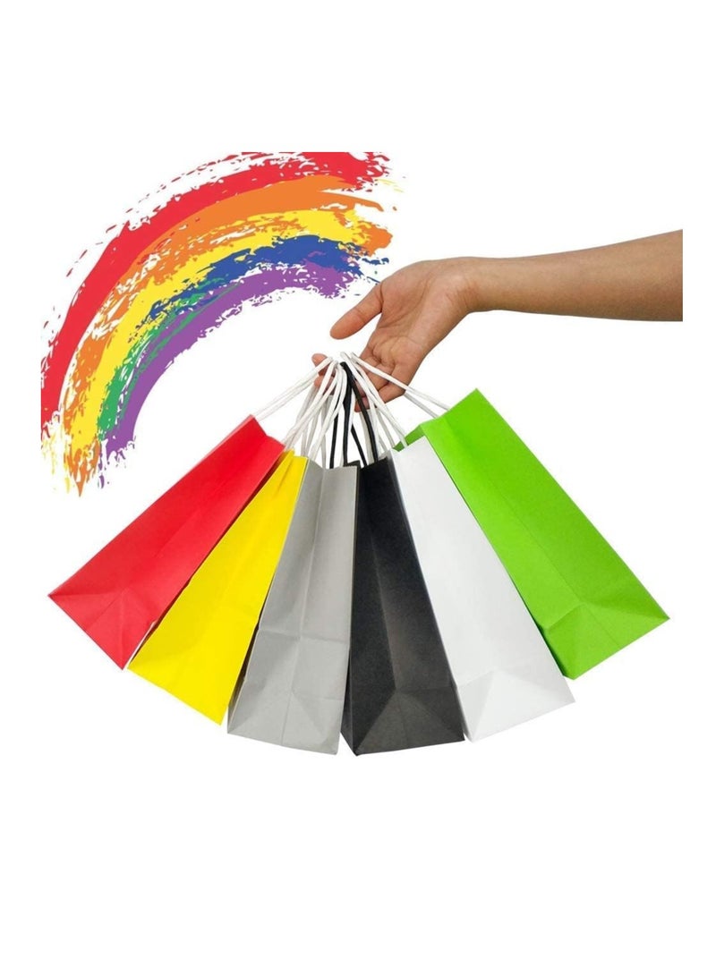 ECVV ECVV Gift Bags 12 Pieces Set Eco-Friendly Paper Bags With Handles Bulk Paper Bags Shopping Bags Kraft Bags Retail Bags Party Bags (ORANGE, 21 * 15 * 8 Cm) - Image 5
