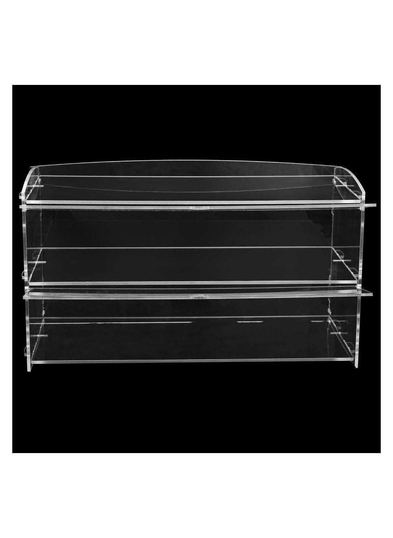 Eworld - 2-Tier Clear Acrylic Display Cabinet with Detachable Flip Lid Design Ideal for Showcasing Candy, Pastries, Cosmetics, Figurines, and Memorabilia, Perfect for Bakeries, Convenience Stores, Homes - Image 1