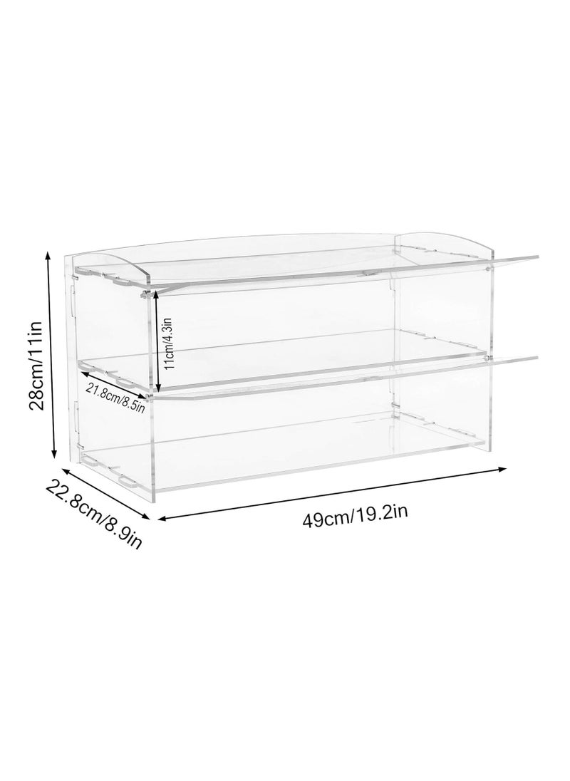 Eworld - 2-Tier Clear Acrylic Display Cabinet with Detachable Flip Lid Design Ideal for Showcasing Candy, Pastries, Cosmetics, Figurines, and Memorabilia, Perfect for Bakeries, Convenience Stores, Homes - Image 1