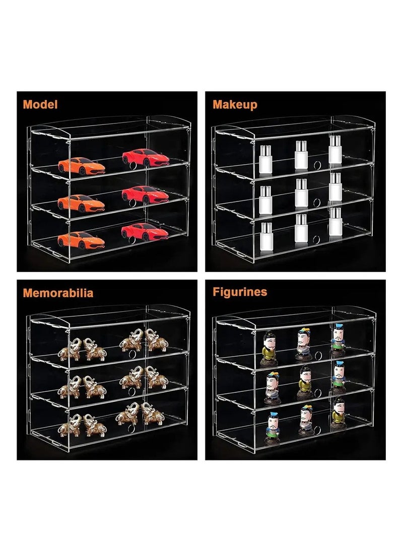Eworld - 2-Tier Clear Acrylic Display Cabinet with Detachable Flip Lid Design Ideal for Showcasing Candy, Pastries, Cosmetics, Figurines, and Memorabilia, Perfect for Bakeries, Convenience Stores, Homes - Image 1