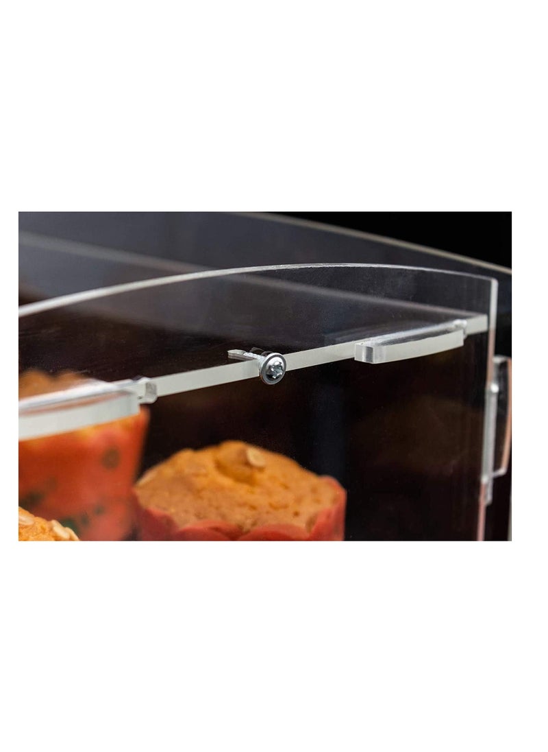 Eworld - 2-Tier Clear Acrylic Display Cabinet with Detachable Flip Lid Design Ideal for Showcasing Candy, Pastries, Cosmetics, Figurines, and Memorabilia, Perfect for Bakeries, Convenience Stores, Homes - Image 1