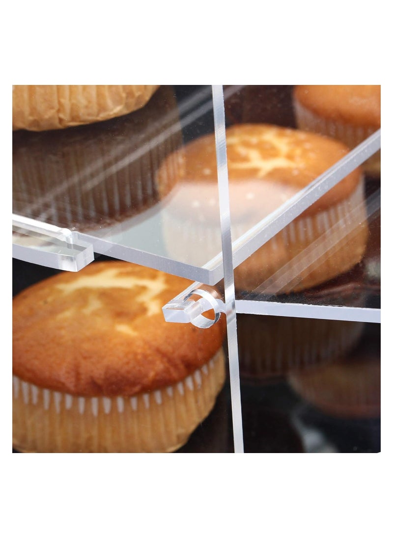 Eworld - 2-Tier Clear Acrylic Display Cabinet with Detachable Flip Lid Design Ideal for Showcasing Candy, Pastries, Cosmetics, Figurines, and Memorabilia, Perfect for Bakeries, Convenience Stores, Homes - Image 1