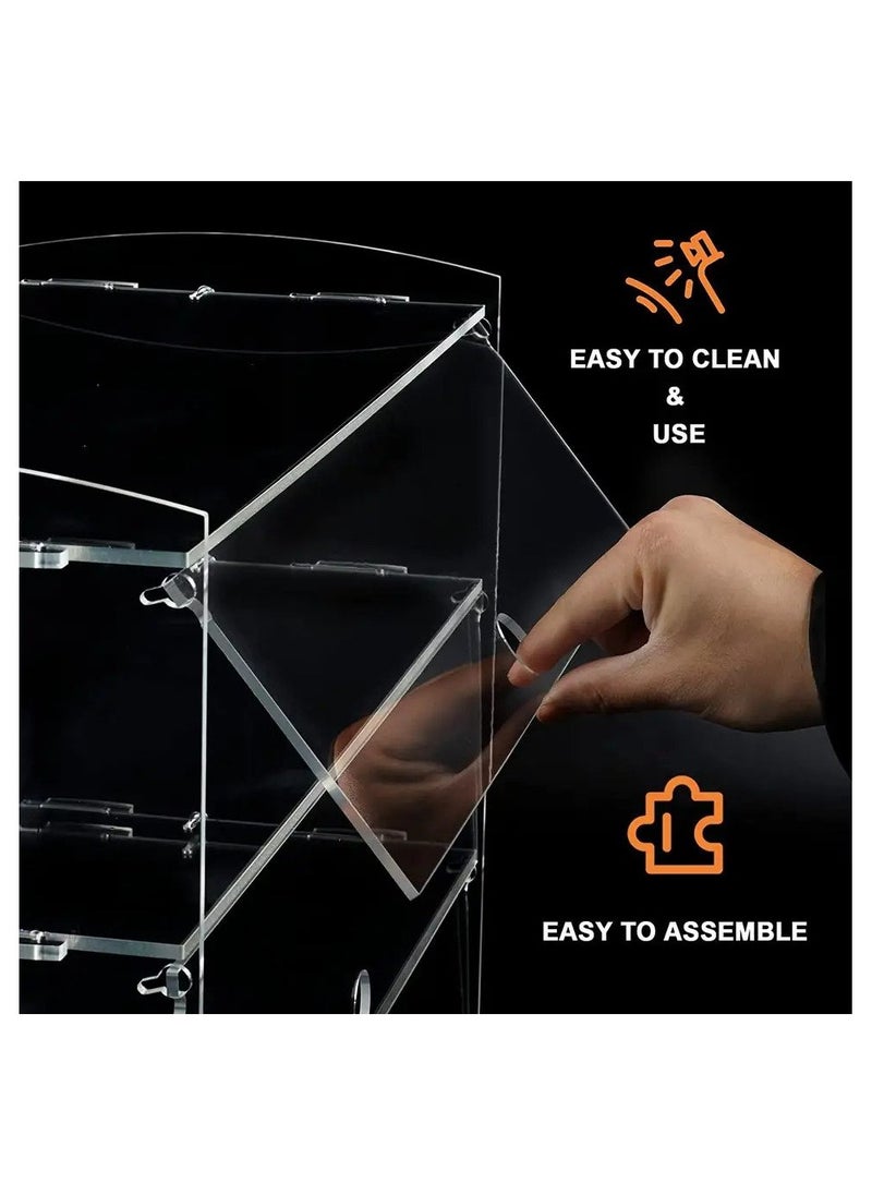 Eworld - 2-Tier Clear Acrylic Display Cabinet with Detachable Flip Lid Design Ideal for Showcasing Candy, Pastries, Cosmetics, Figurines, and Memorabilia, Perfect for Bakeries, Convenience Stores, Homes - Image 1