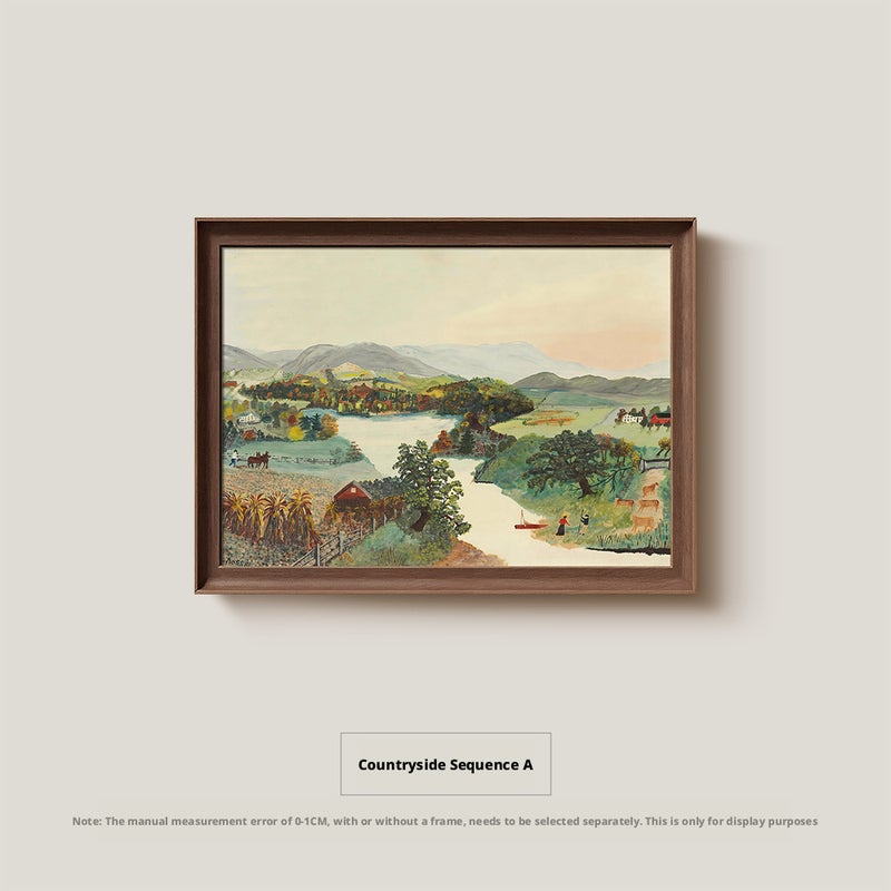 French Countryside Vintage Oil Painting for Living Room Decoration - Image 4