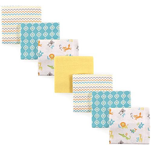 Luvable Friends Unisex Baby Cotton Flannel Receiving Blankets, Garden 7-Pack, One Size - Image 1