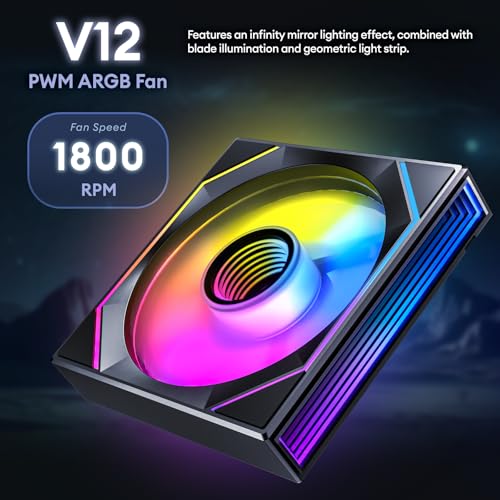 Okinos Aqua 6 Infinity, ATX PC Case, 3 × 120mm Infinity ARGB PWM Fans Pre-Installed, 360mm Radiator Support, Floating Design, 10Gbps Type-C Port, Computer case with Panoramic View Tempered Glass - Image 3
