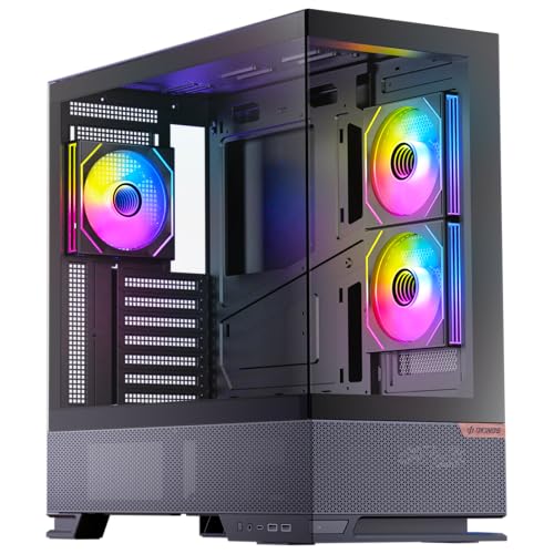 Okinos Aqua 6 Infinity, ATX PC Case, 3 × 120mm Infinity ARGB PWM Fans Pre-Installed, 360mm Radiator Support, Floating Design, 10Gbps Type-C Port, Computer case with Panoramic View Tempered Glass - Image 1