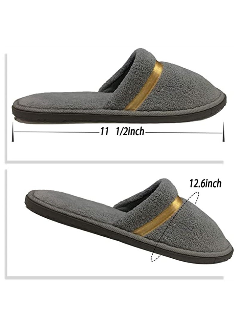 KASTWAVE - Spa Slippers Coral Fleece Closed Toe Hotel Slippers Washable NonSlip Travel Slippers for Guests Home Hotel or Commercial Use 1 Pair (43 Size Blue) - Image 1