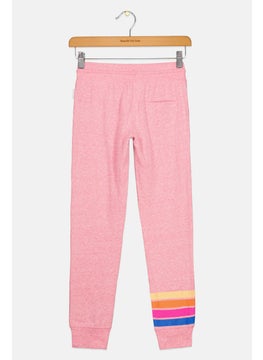 CONVERSE Kids Girl Sportswear Fit Brand Logo Training Sweatpants, Pink  - Image 2