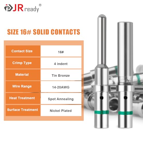 JRready ST6460 14AWG 16AWG Deutsch Connector 2 3 4 pin, 2 pin Deutsch Connector Kit with 16 Solid Contacts, Removal Tools and 14AWG Yellow Seals - Image 5