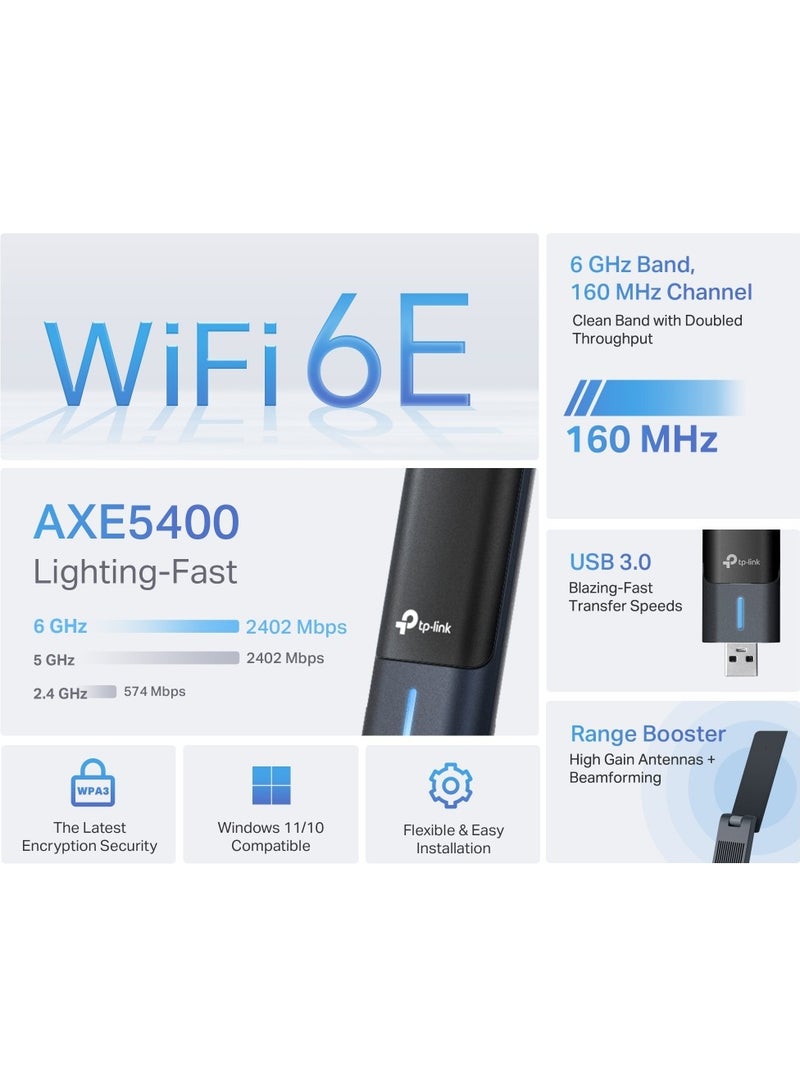 تي بي لينك محول USB لاسلكي آرتشر TXE70UH AXE5400 Wi-Fi 6E عالي الكسب - Image 4
